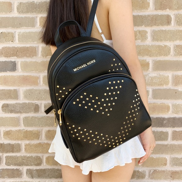 Michael kors black backpack pebbed leather studded - Picture 5 of 7